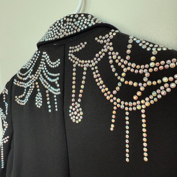A. Peach *NWT Women's Small* Rhinestone embellished blazer black - Picture 6 of 7